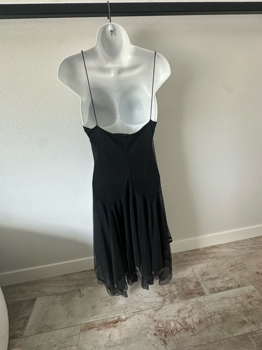 Black Spaghetti Strap Flowy Slip Dress - Picture 7 of 12
